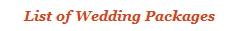 List of Wedding Packages
